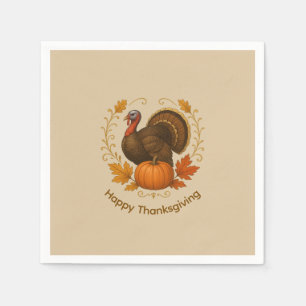 Servetten - Gelukkig Thanksgiving Kalkoen