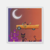 Servetten Halloween Heks In Een Auto Grappige Uitd (Voorkant)