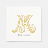 Servetten KM Monogram of MK Monogram (Voorkant)
