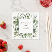 Servetten met bladeren & Eucalyptus naam (Insitu)