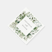 Servetten met bladeren & Eucalyptus naam (Hoek)