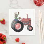 Servetten met boer die op een tractor rijdt (Insitu)