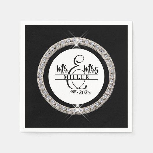 Servetten met eigen naam voor Mr. & Mrs. (Voorkant)