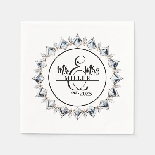 Servetten met eigen naam voor Mr. & Mrs. (Voorkant)