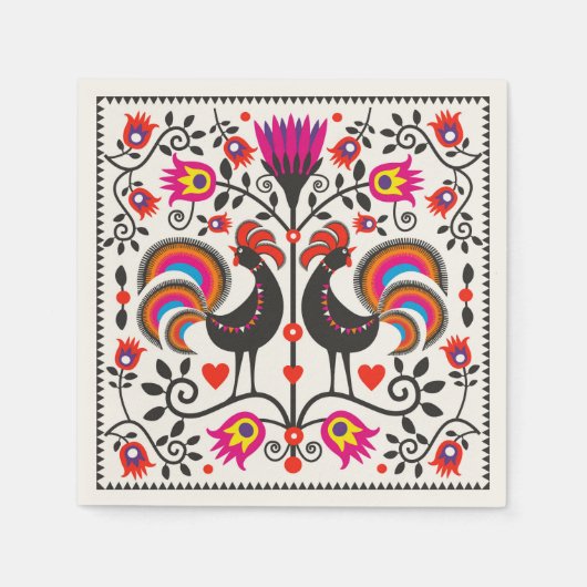 Servetten met hanen (Voorkant)