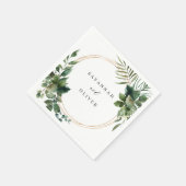 Servetten met naam Leaves & Eucalyptus Gold (Hoek)
