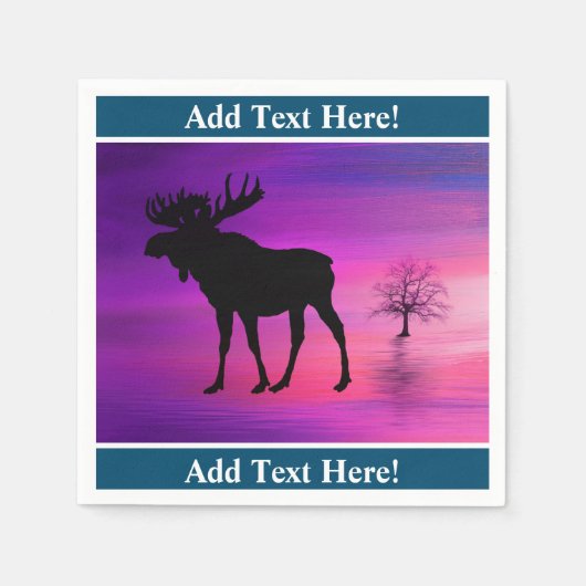 Servetten met silhouet van eland (Voorkant)