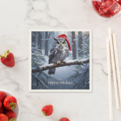 Servetten met uil en kerstmuts (Insitu)