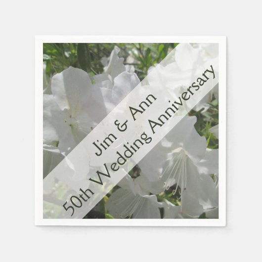 Servetten - Papier - Witte Azalea's (Voorkant)