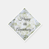 Servetten - Papier - Witte hortensia (Hoek)