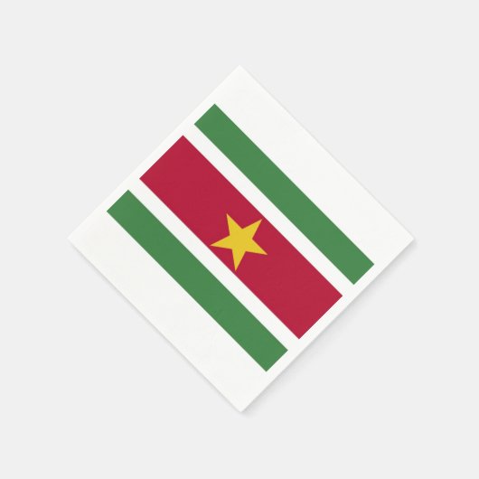 Servetten "Surinaamse vlag". (Hoek)
