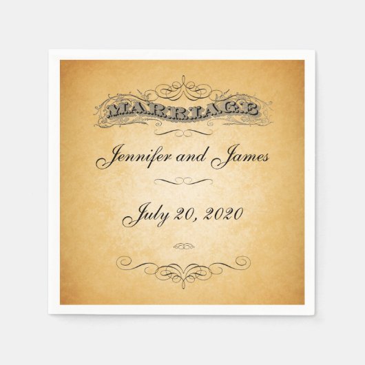 Servetten van het Document van het Huwelijk van (Voorkant)