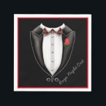 Servetten voor feest Tuxedo Jongens uit<br><div class="desc">*Pas aan met je tekst.</div>