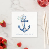 servetten voor nautisch Baby shower | Navy Blue Wa (Insitu)