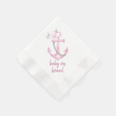 servetten voor nautisch Baby shower | Roze Waterve (Hoek)