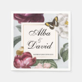Servetten Wedding Bloom Bloem Bloem Vlinder (Voorkant)