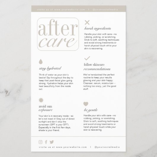 Service Aftercare Skincare Flyer (Voorkant)