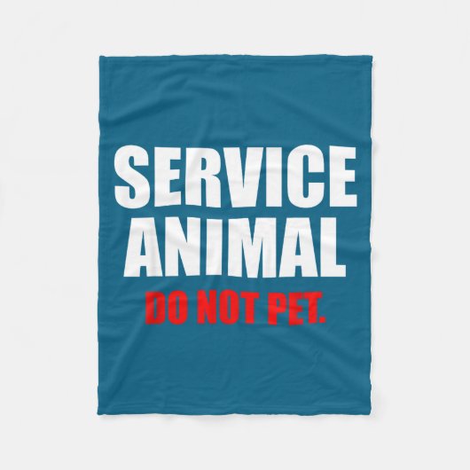 Service Animal Do Not Pet Funny Animal Lover  Fleece Deken (Voorkant)