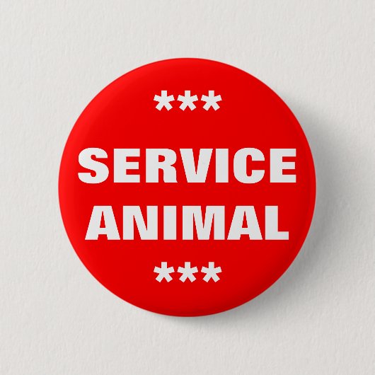 Service Animal Label Ronde Button 5,7 Cm (Voorkant)