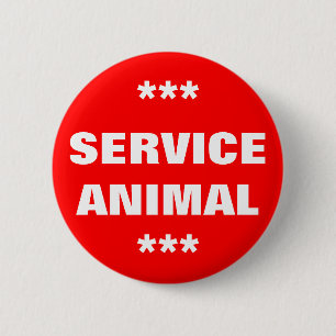 Service Animal Label Ronde Button 5,7 Cm