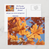 Service ansichtkaarten Herinneringen Jaarlijkse Se Briefkaart (Voorkant / Achterkant)