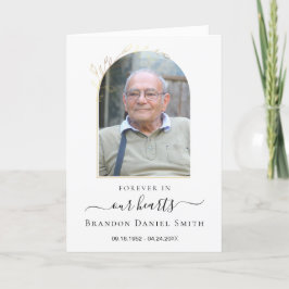 Service begrafenis overlijdensbericht met foto bed bedankkaart