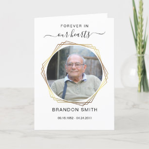 Service begrafenis overlijdensbericht met foto bed bedankkaart