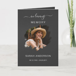 Service begrafenis overlijdensbericht met foto bed bedankkaart