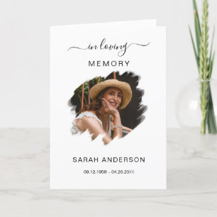 Service begrafenis overlijdensbericht met foto bed bedankkaart