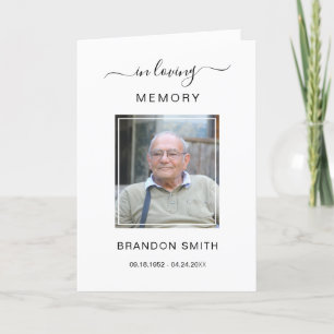 Service begrafenis overlijdensbericht met foto bed bedankkaart