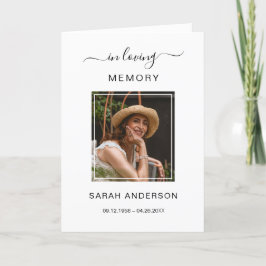 Service begrafenis overlijdensbericht met foto bed bedankkaart