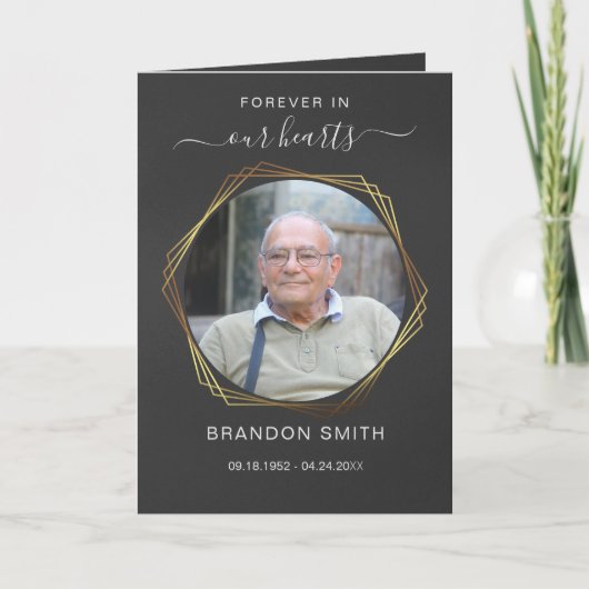 Service begrafenis overlijdensbericht met foto bed bedankkaart (Voorkant)