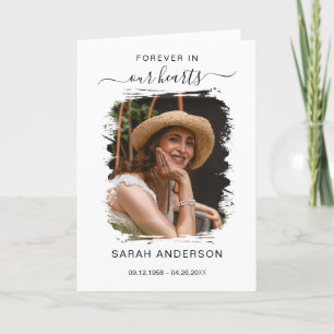 Service begrafenis overlijdensbericht met foto bed bedankkaart