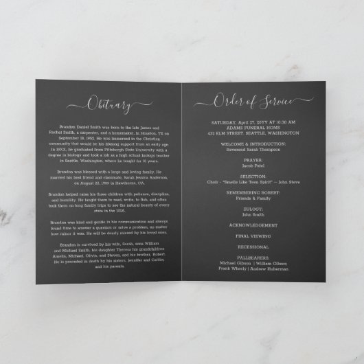 Service begrafenis overlijdensbericht met foto bed bedankkaart (Binnen)