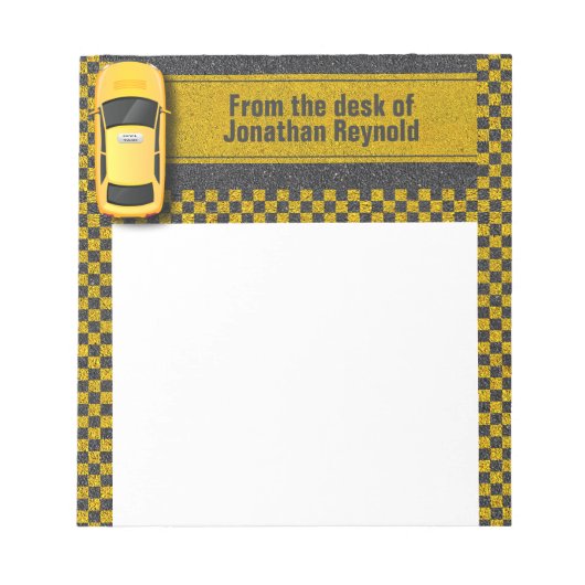 Service Business Cab Driver Yellow Taxi Notitieblok (Voorkant)