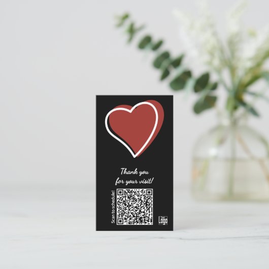 Service Business Valentine's Day QR Thank You Klantenkaartje (Staand voorkant)