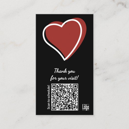 Service Business Valentine's Day QR Thank You Klantenkaartje (Voorkant)