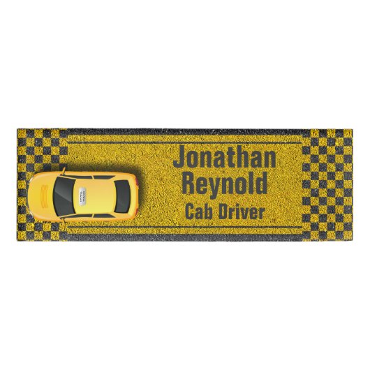Service Cab Driver Business Yellow Taxi Name Tag (Voorkant)