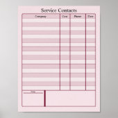Service Contactenmap Digitale Download Poster (Voorkant)