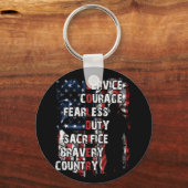 Service Courage Fearless Offer Bravery Land Sleutelhanger (Voorkant)