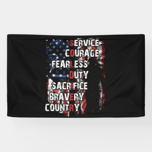 Service Courage Fearless Offer Bravery Land Spandoek (Horizontaal)