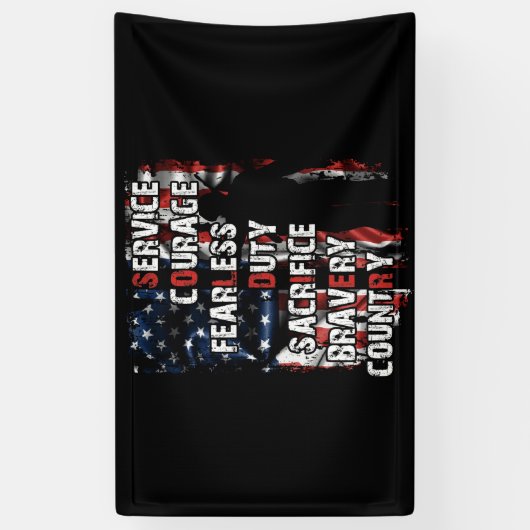 Service Courage Fearless Offer Bravery Land Spandoek (Verticaal)