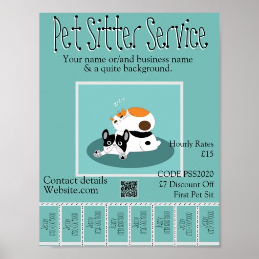 Service Design 2 voor speciale Poster Pet Sitter S (Voorkant)