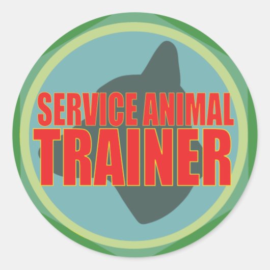 SERVICE DIERENHONDENTRAINER RONDE STICKER (Voorkant)