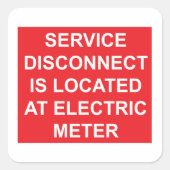 Service Disconnect bij het label van de elektrisch (Voorkant)