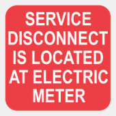 Service Disconnect bij het label van de elektrisch (Voorkant)