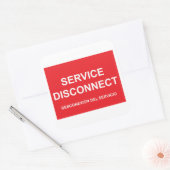 Service Disconnect Label met Spaanse ondertitel (Envelop)