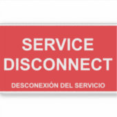 Service Disconnect Label met Spaanse ondertiteling (Voorkant)