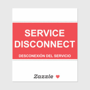 Service Disconnect Label met Spaanse ondertiteling