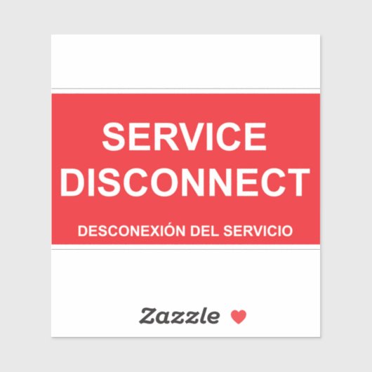 Service Disconnect Label met Spaanse ondertiteling (Vel)